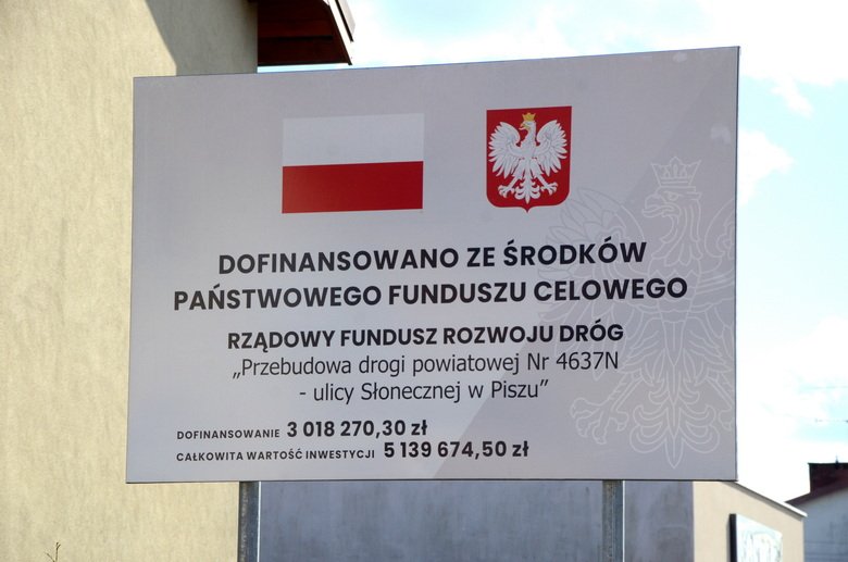 Przebudowa drogi powiatowej Nr 4637N - ulica Słoneczna w Piszu